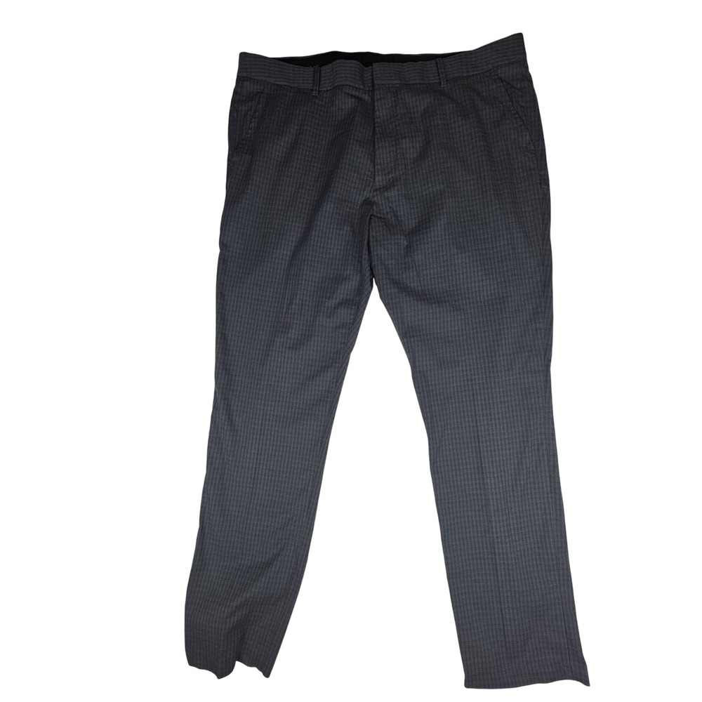 Bonobos Thursday Dress Pants Mens 42x34 Gray Micro Grid Pattern Wool Blend